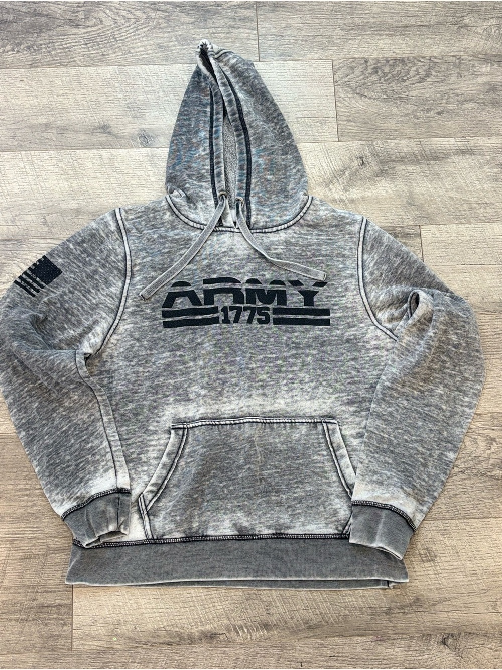 Army Performance Sweatshirt Mens L Grey Mineral Wash Pullover Star Logo 1775